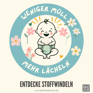 Stoffwindel Aufkleber blau (5 Stk.)