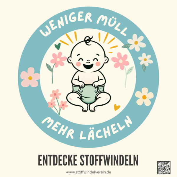 Stoffwindel Aufkleber blau (5 Stk.)