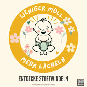 Stoffwindel Aufkleber gelb (5 Stk.)