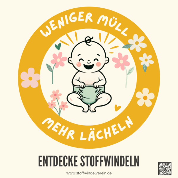 Stoffwindel Aufkleber gelb (5 Stk.)