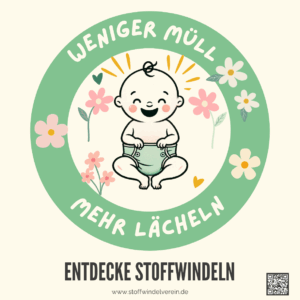 Stoffwindel Aufkleber grün (5 Stk.)